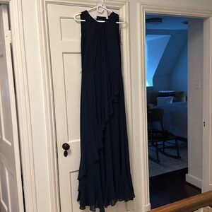 Full-length tiered dress - Navy, Alex Marie, sz 10